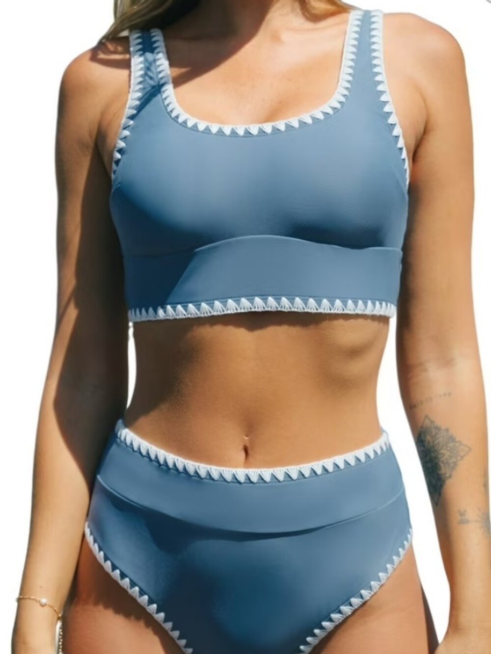 Cupshe Crochet Blue Bikini Set Size Small